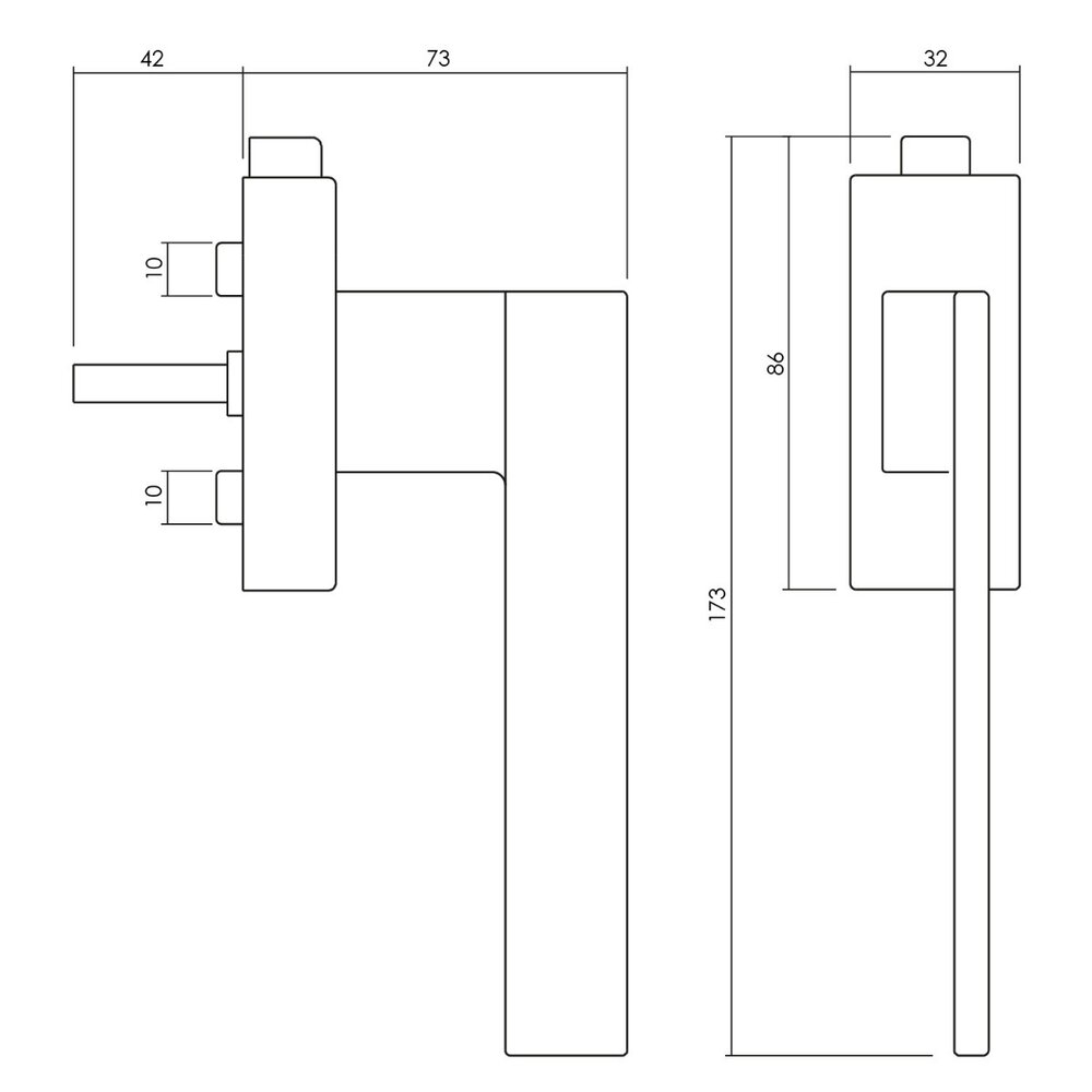 Olivari Raamsluiting Living afsluitbaar RVS mat titaan PVD Olivari Raamsluiting Living afsluitbaar RVS mat titaan PVD