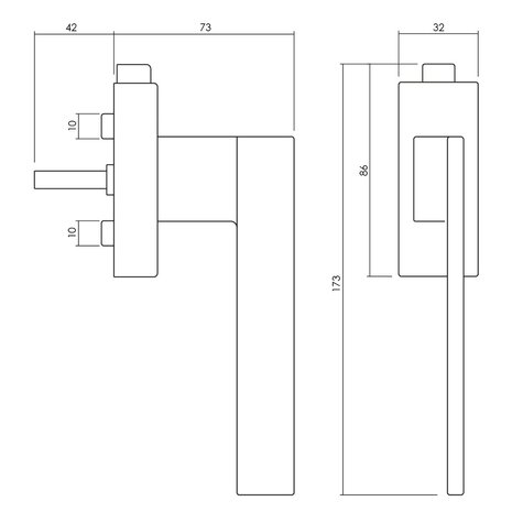 Olivari Raamsluiting Living afsluitbaar antraciet mat titaan PVD