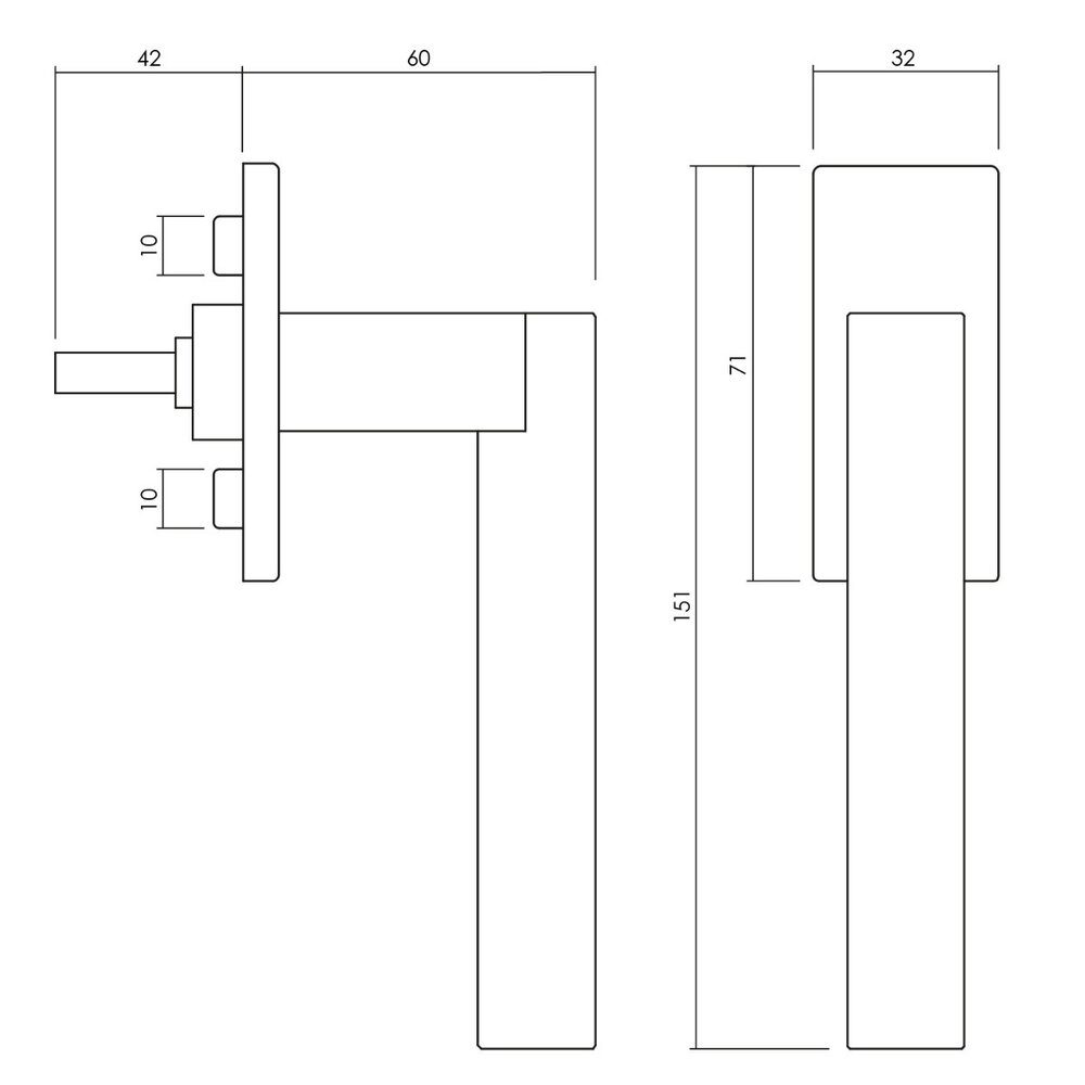 Olivari Raamsluiting Euclide Q chroom Olivari Raamsluiting Euclide Q chroom