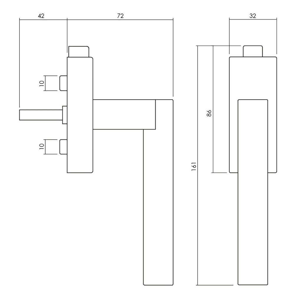 Olivari Raamsluiting Euclide Q afsluitbaar antraciet mat titaan PVD Olivari Raamsluiting Euclide Q afsluitbaar antraciet mat titaan PVD