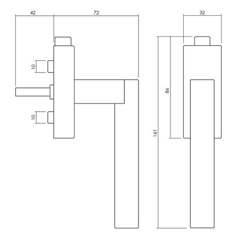 Olivari Raamsluiting Euclide Q afsluitbaar antraciet mat titaan PVD Olivari Raamsluiting Euclide Q afsluitbaar antraciet mat titaan PVD