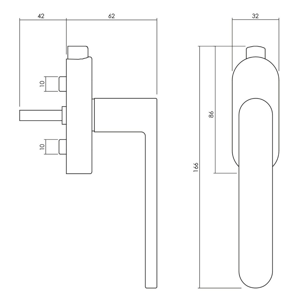 Olivari Raamsluiting Radial afsluitbaar RVS mat titaan PVD Olivari Raamsluiting Radial afsluitbaar RVS mat titaan PVD