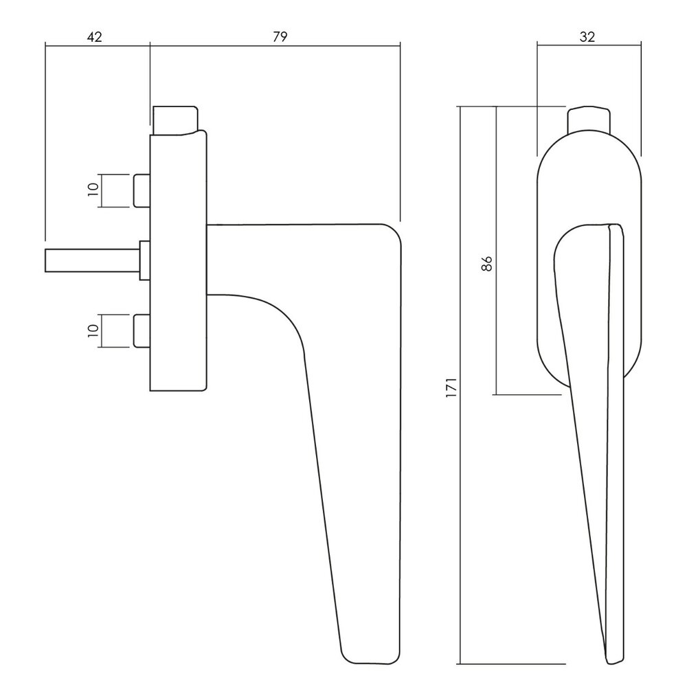 Olivari Raamsluiting Twist afsluitbaar RVS mat titaan PVD Olivari Raamsluiting Twist afsluitbaar RVS mat titaan PVD