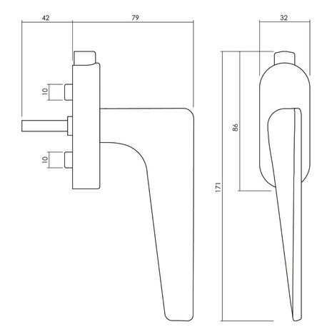 Olivari Raamsluiting Twist afsluitbaar RVS mat titaan PVD Olivari Raamsluiting Twist afsluitbaar RVS mat titaan PVD