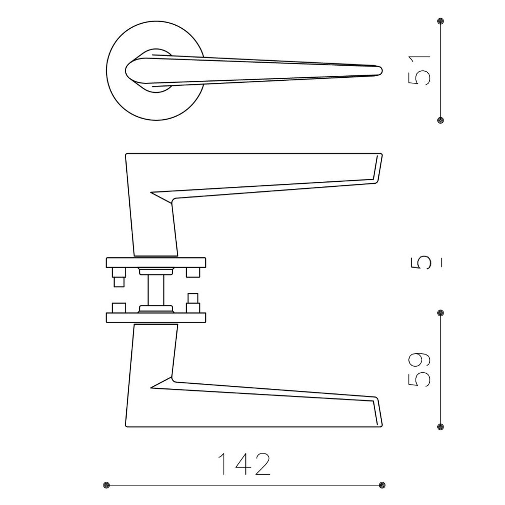 Olivari Deurklink Nina op rozet antraciet titaan PVD