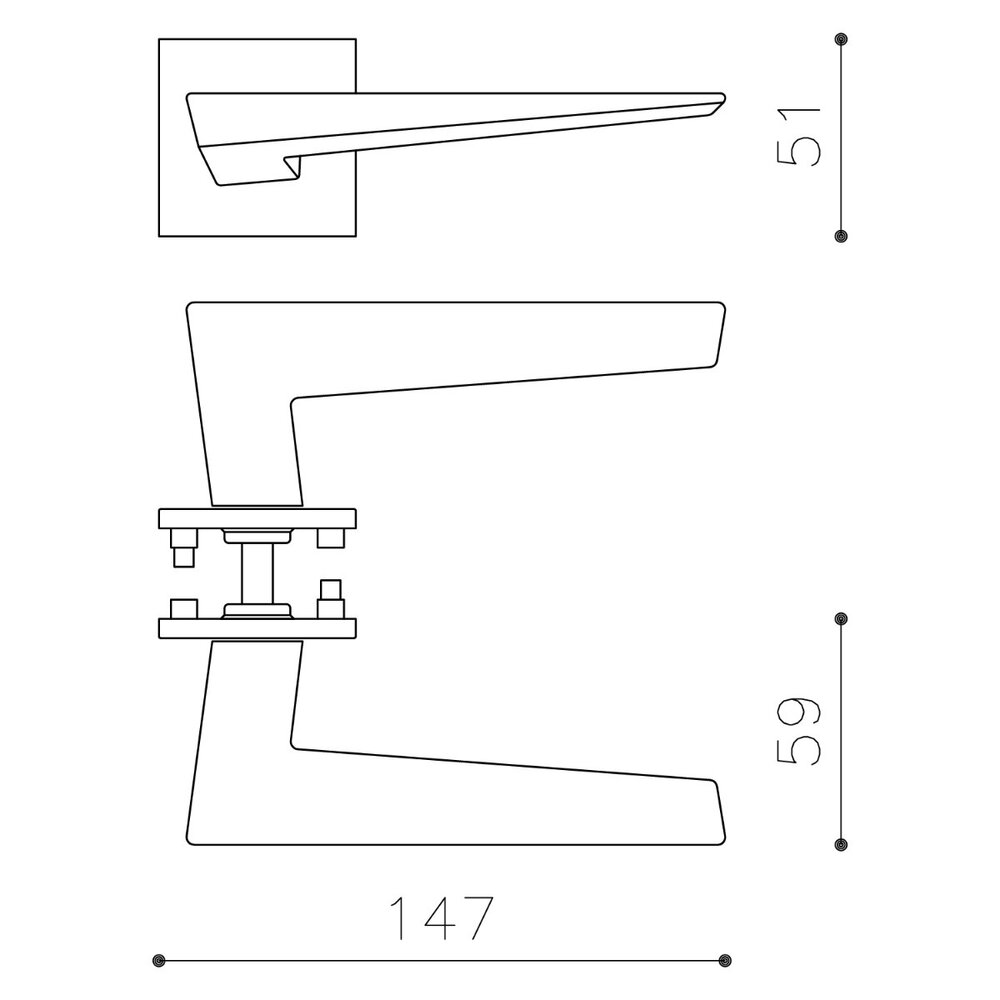 Olivari Deurklink Denver op rozet RVS mat titaan PVD
