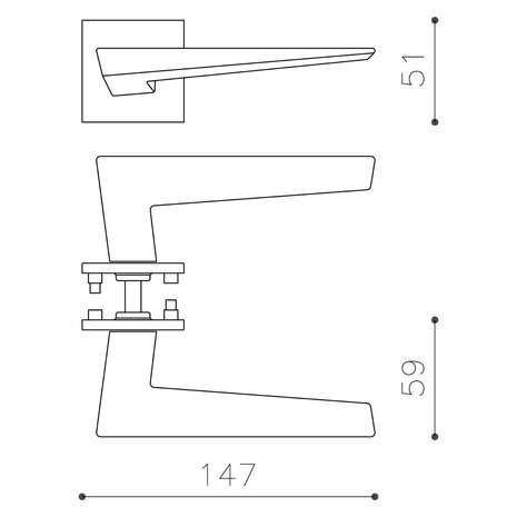 Olivari Deurklink Denver op rozet RVS mat titaan PVD