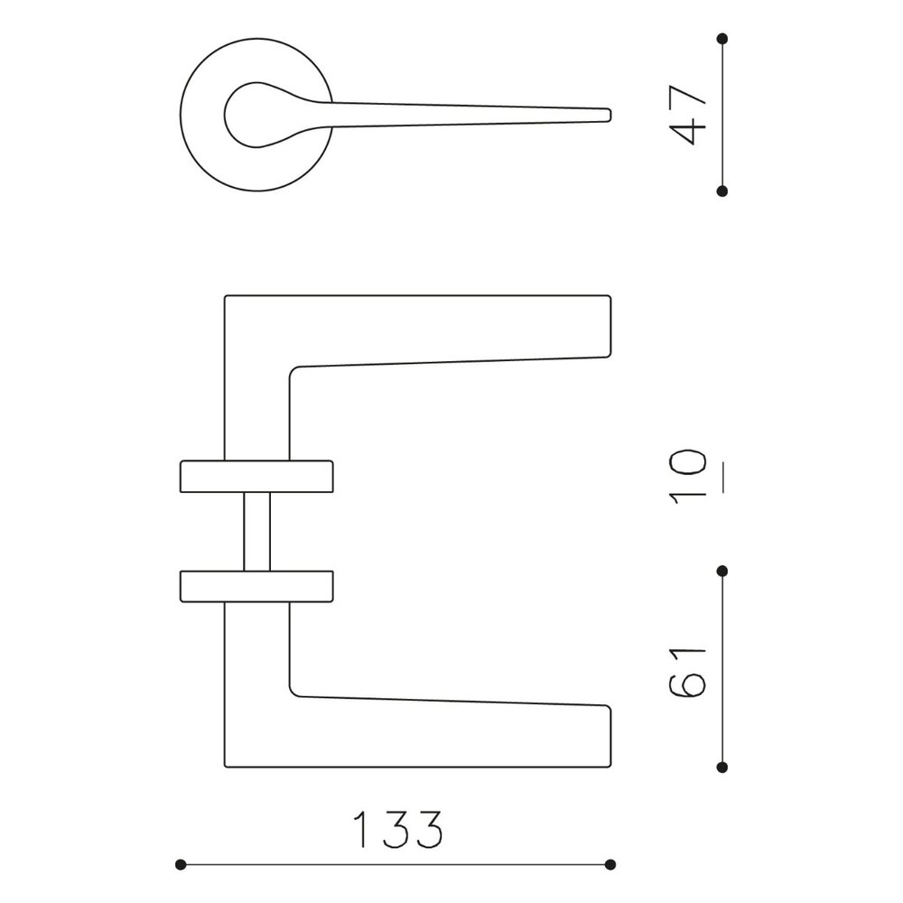 Olivari Deurklink Lama op rozet messing mat titaan PVD Olivari Deurklink Lama op rozet messing mat titaan PVD