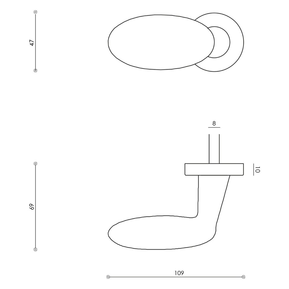 Olivari Deurknop Blindo draaibaar links RVS mat titaan PVD Olivari Deurknop Blindo draaibaar links RVS mat titaan PVD