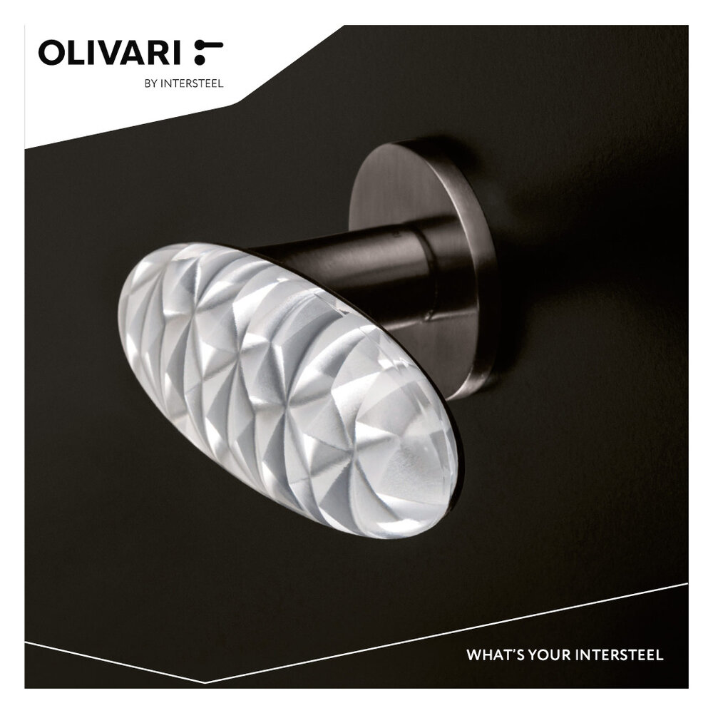 Olivari Deurklink Crystal Diamond op rozet antraciet mat titaan PVD