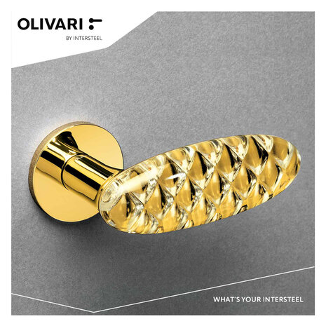 Olivari Deurklink Crystal Diamond op rozet messing titaan PVD Olivari Deurklink Crystal Diamond op rozet messing titaan PVD