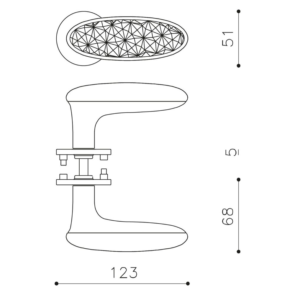 Olivari Deurklink Crystal Diamond op rozet messing titaan PVD Olivari Deurklink Crystal Diamond op rozet messing titaan PVD