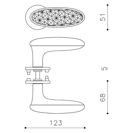Olivari Deurklink Crystal Diamond op rozet messing titaan PVD Olivari Deurklink Crystal Diamond op rozet messing titaan PVD
