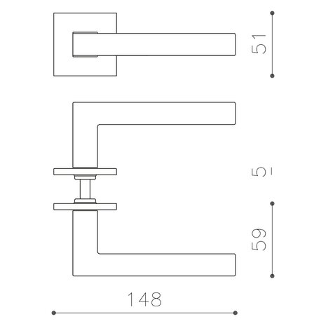 Olivari Deurklink ABC op rozet RVS mat titaan PVD Olivari Deurklink ABC op rozet RVS mat titaan PVD