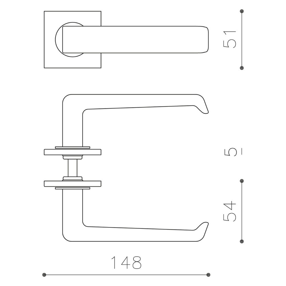 Olivari Deurklink Milano Q op rozet antraciet mat titaan PVD Olivari Deurklink Milano Q op rozet antraciet mat titaan PVD