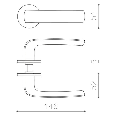 Olivari Deurklink Diva op rozet messing mat titaan PVD