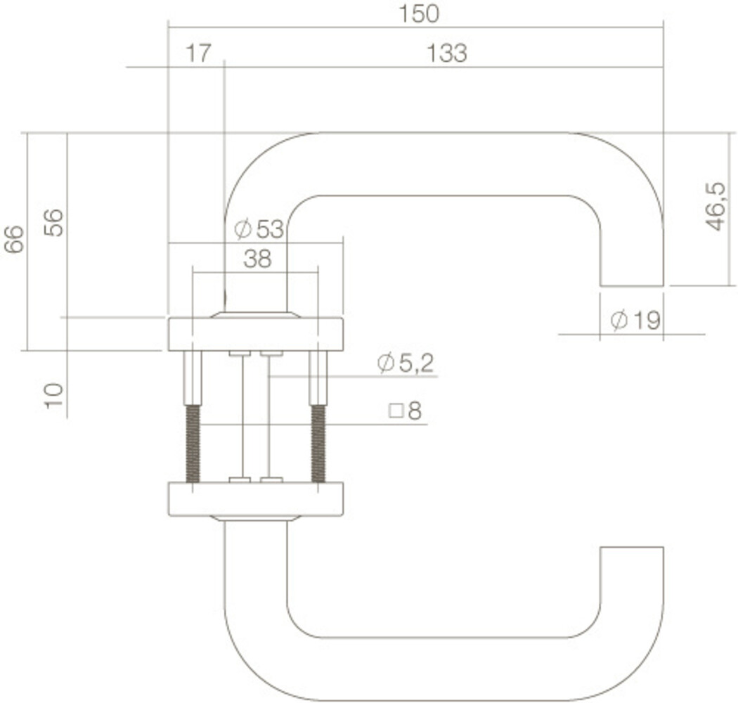 Intersteel Deurklink Bern op rozet mat zwart