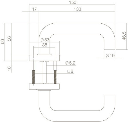 Intersteel Deurklink Bern op rozet mat zwart