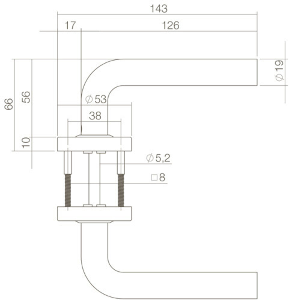 Intersteel Deurklink Luzern op rozet mat zwart Intersteel Deurklink Luzern op rozet mat zwart