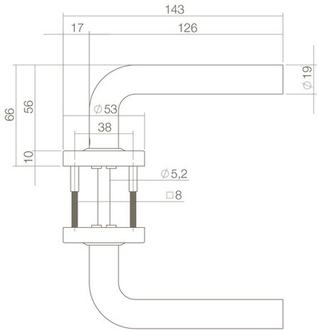 Intersteel Deurklink Luzern op rozet mat zwart Intersteel Deurklink Luzern op rozet mat zwart