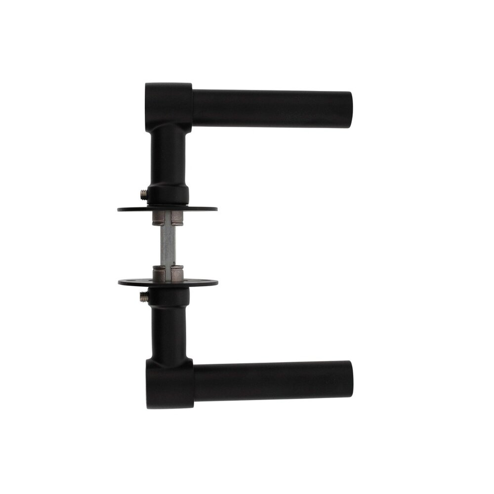 Intersteel Deurklink L/L-model met rozet 2mm RVS/zwart Intersteel Deurklink L/L-model met rozet 2mm RVS/zwart