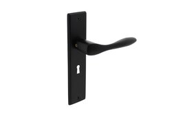 Intersteel Deurklink Banaan met schild sleutelgat 56mm mat zwart Intersteel Deurklink Banaan met schild sleutelgat 56mm mat zwart