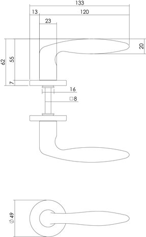 Intersteel Deurklink Sigaar op rozet mat zwart