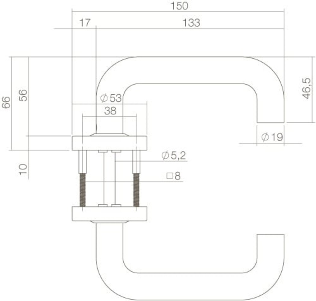 Intersteel Deurklink Bern op rozet mat zwart