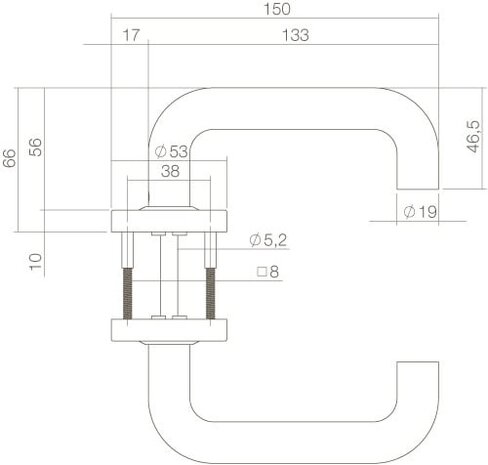 Intersteel Deurklink Bern op rozet mat zwart