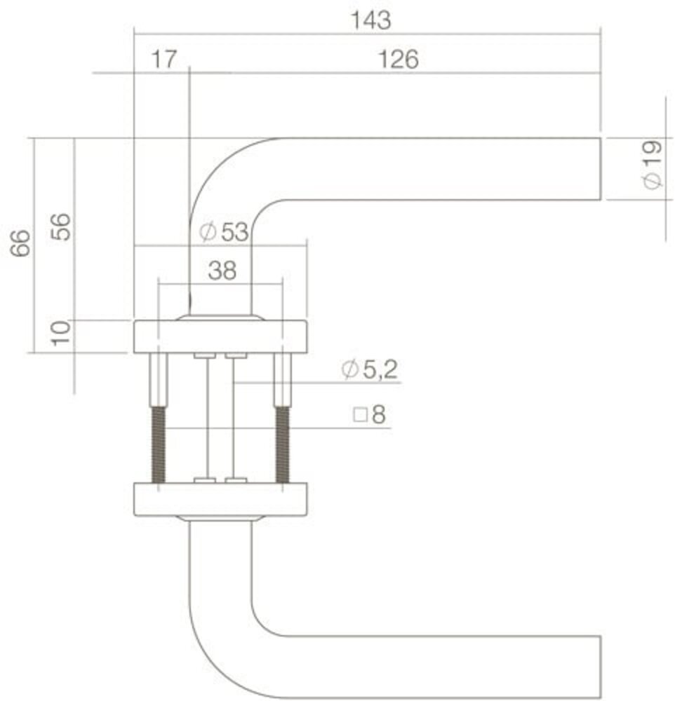 Intersteel Deurklink Luzern op rozet mat zwart