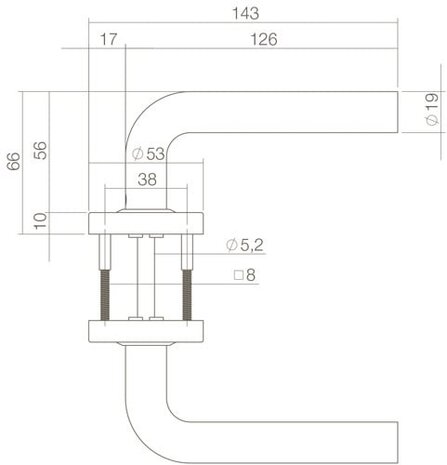 Intersteel Deurklink Luzern op rozet mat zwart