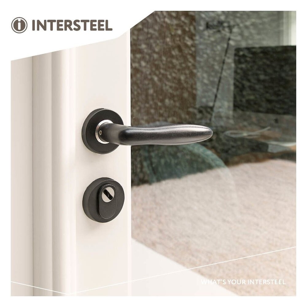 Intersteel Deurklink Jupiter op rozet mat zwart