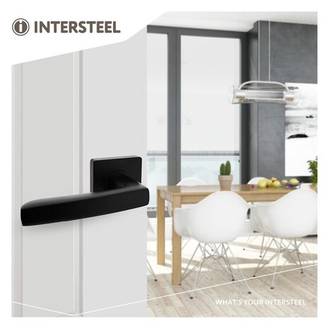 Intersteel Deurklink Minos op vierkant rozet mat zwart