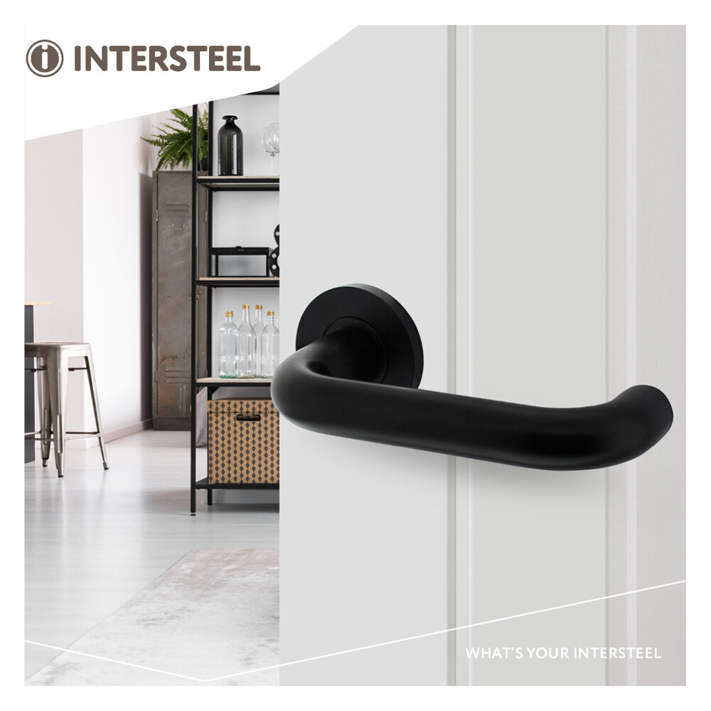 Intersteel Deurklink Rond op rozet aluminium zwart