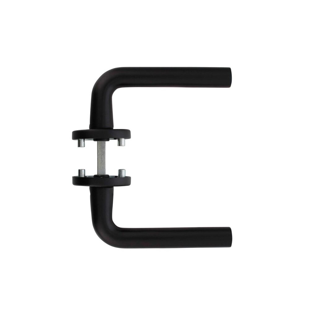 Intersteel Deurklink Recht ronde rozet aluminium zwart