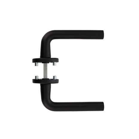 Intersteel Deurklink Recht ronde rozet aluminium zwart