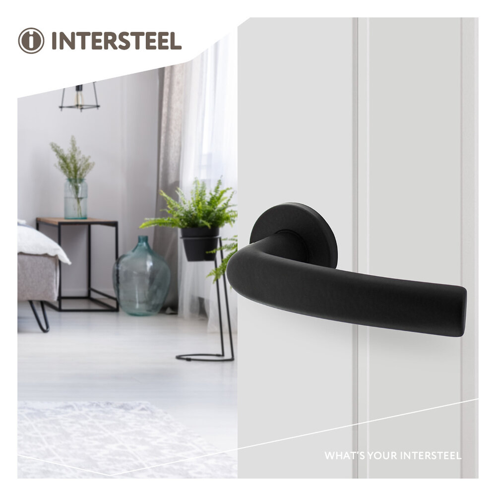Intersteel Deurklink Denham op rozet aluminium zwart