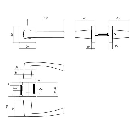 Intersteel Deurklink Moora op rozet aluminium zwart Intersteel Deurklink Moora op rozet aluminium zwart