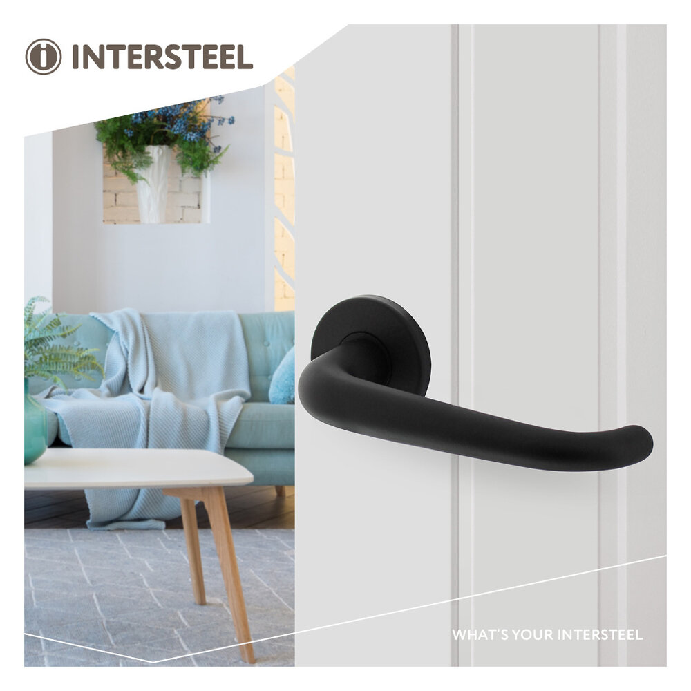 Intersteel Deurklink Cue op rozet aluminium zwart