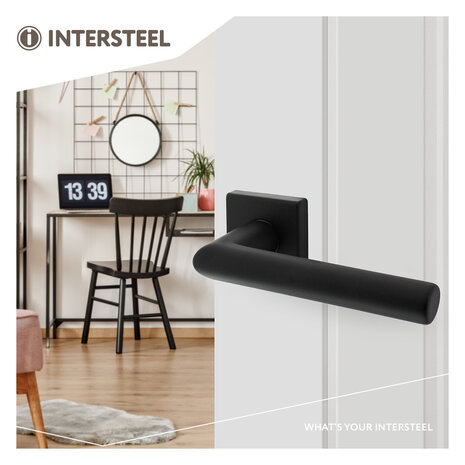 Intersteel Deurklink Broome op rozet aluminium zwart
