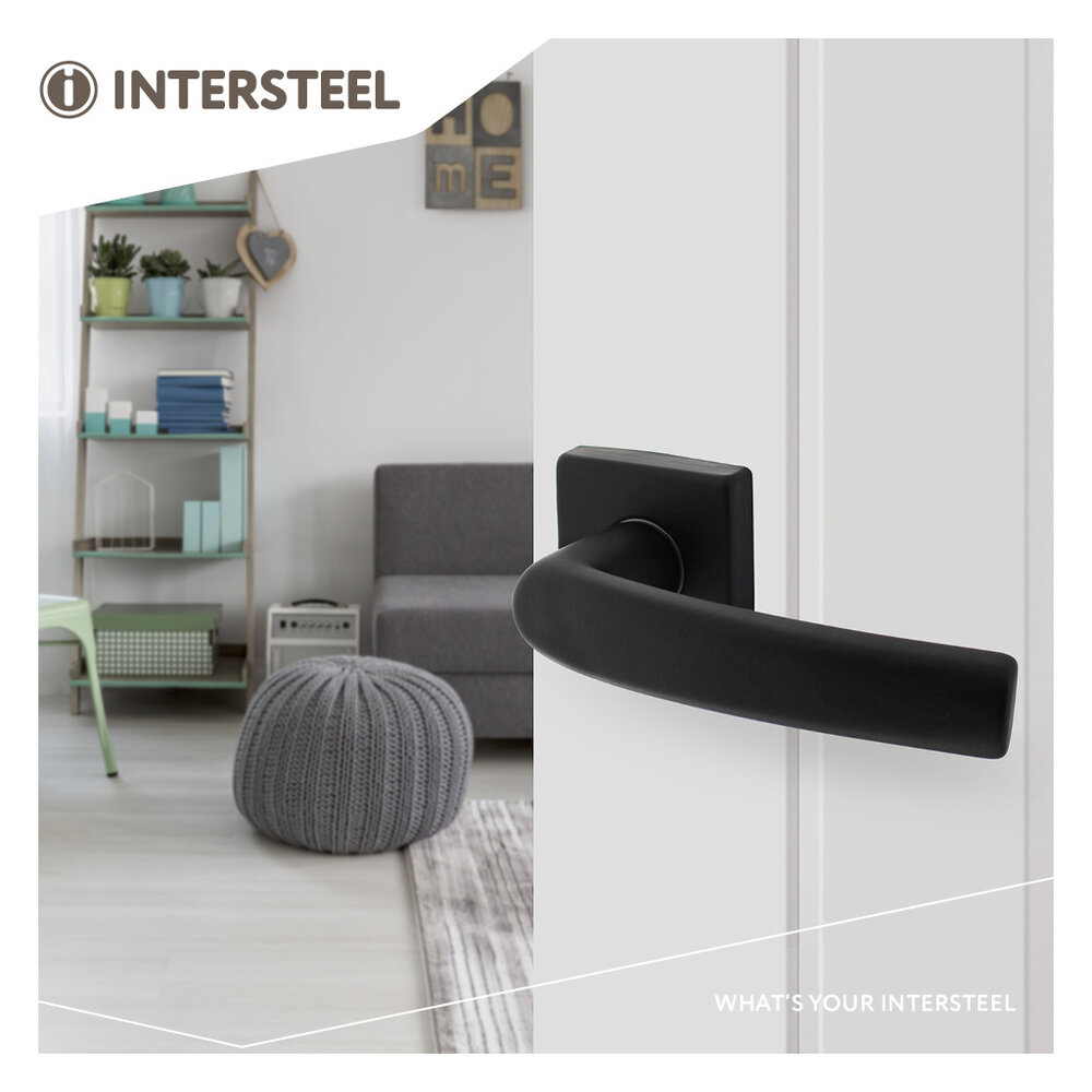 Intersteel Deurklink Denham op rozet aluminium zwart