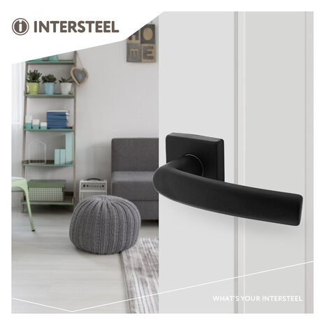 Intersteel Deurklink Denham op rozet aluminium zwart