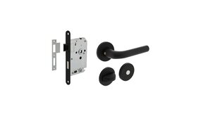 Intersteel Deurbeslag set WC-slot en deurklink Eucla zwart