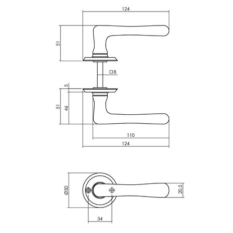 Intersteel Deurklink Trento met ronde rozet mat zwart Intersteel Deurklink Trento met ronde rozet mat zwart