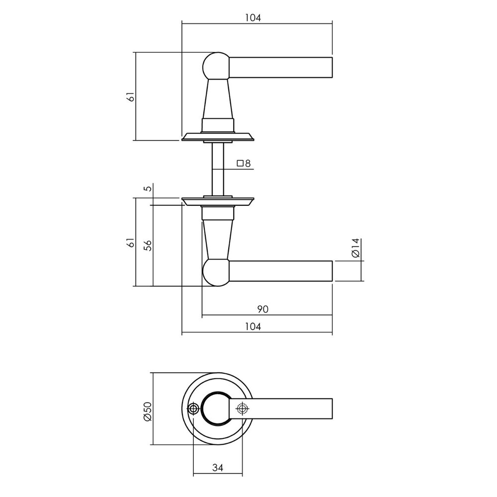 Intersteel Deurklink L/L Bol met ronde rozet mat zwart Intersteel Deurklink L/L Bol met ronde rozet mat zwart