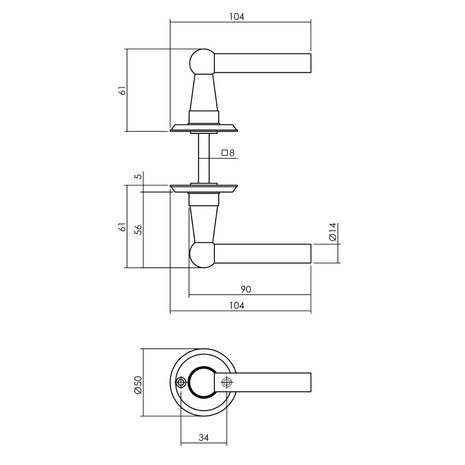 Intersteel Deurklink L/L Bol met ronde rozet mat zwart Intersteel Deurklink L/L Bol met ronde rozet mat zwart