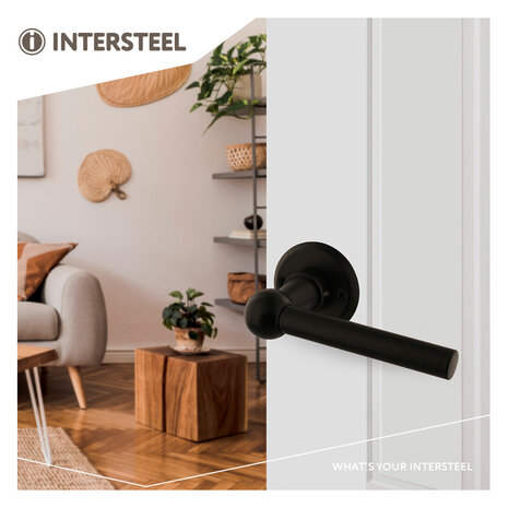 Intersteel Deurklink L/L Bol met ronde rozet mat zwart Intersteel Deurklink L/L Bol met ronde rozet mat zwart