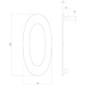 Intersteel Huisnummer 0 hoogte 15 cm RVS/mat zwart Intersteel Huisnummer 0 hoogte 15 cm RVS/mat zwart