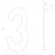 Intersteel Huisnummer 3 hoogte 15 cm RVS/mat zwart Intersteel Huisnummer 3 hoogte 15 cm RVS/mat zwart