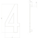 Intersteel Huisnummer 4 hoogte 15 cm RVS/mat zwart Intersteel Huisnummer 4 hoogte 15 cm RVS/mat zwart